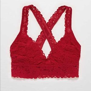 BOGO*** red aerie lace cross back bralette